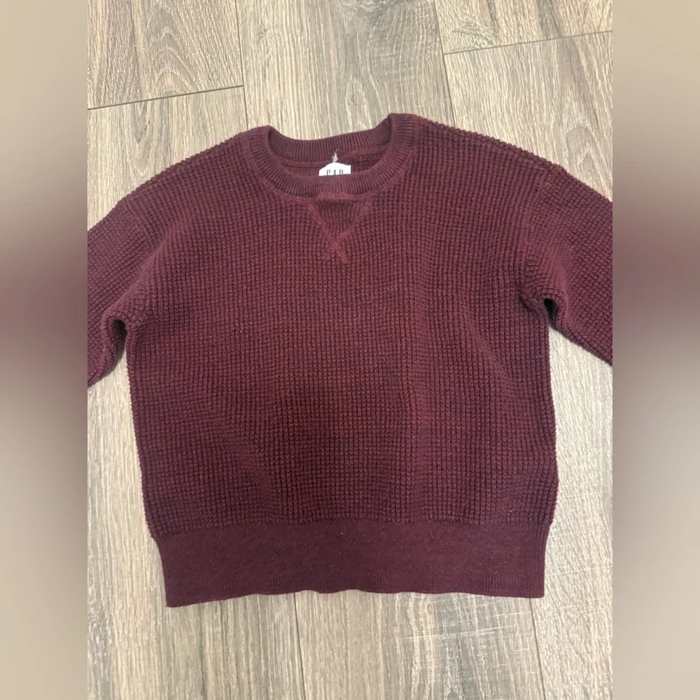 Gap Kids Dark Red Sweater Boys Size 6-7 Small Thermal